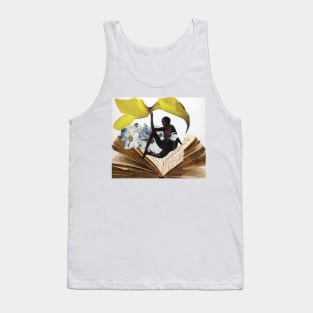 Woman in Book Tank Top